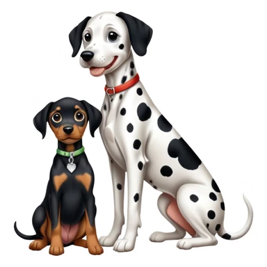 1 Dalmatian adult + 1 dobermann puppy sticker