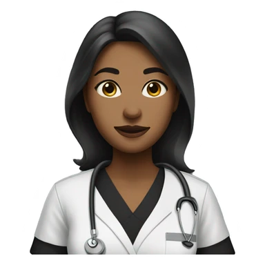 Woman in black scrubs facing to the left sticker