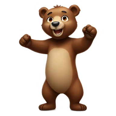 Happy bear with paws up  sticker