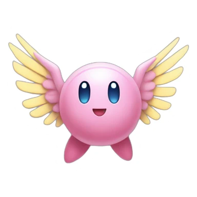 kirby with cyber wings sticker