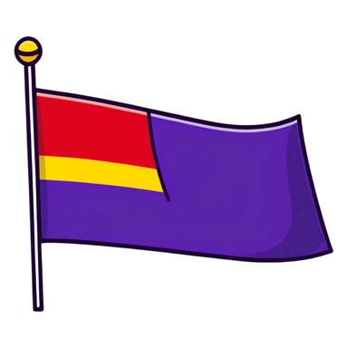 flag with three horizontal stripes - red, yellow, and purple sticker