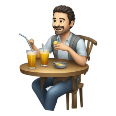 Argentinian men having mate from a Metallic straw sticker