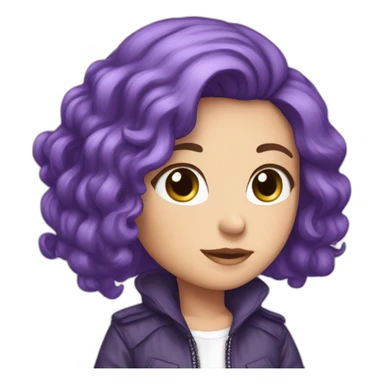 Blue purple hair jacket white girl sticker