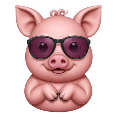 pig  with dunglasses sticker