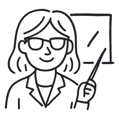 blond female teacher sticker