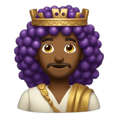 man with greek robe long curly hair and grape crown  sticker