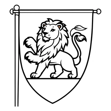Majestic Lion Medieval Banner heraldry flag sticker
