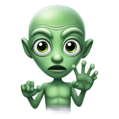 alien peace fingers crossed sticker