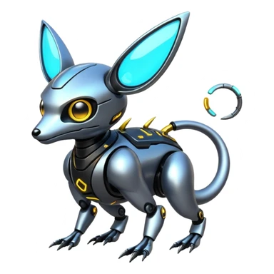 Futuristic shiny cyberpunk-Fakémon-Pokémon-creature sticker