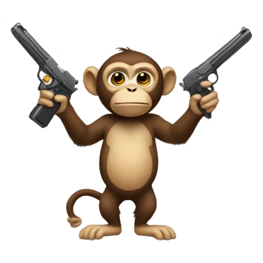Monkey with pew pew sticker