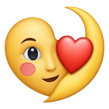 Heart and moon emoji sticker