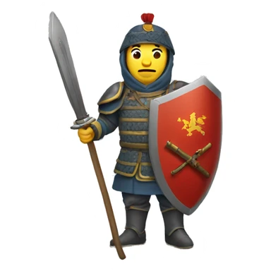 mediavel chinese soldier with big shield sticker