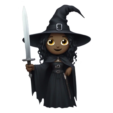 Goth witch holding a sword sticker