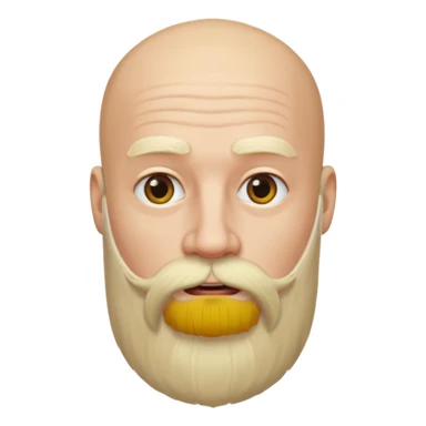 bald man with long blone beard  sticker