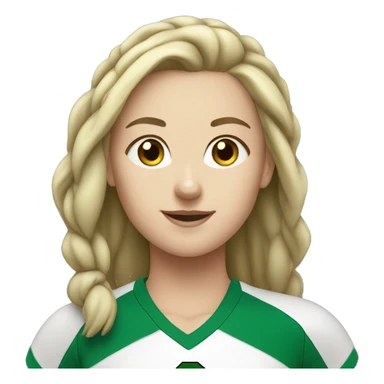 white girl volleyball player with green jersey  sticker