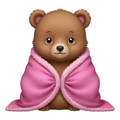 baby bear wrapped tightly in a pink blanket sticker
