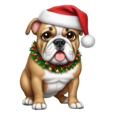 Bulldog with Christmas outfit sticker