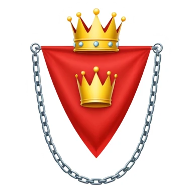 red flag with a crown over  with a yellow square chains inside sticker