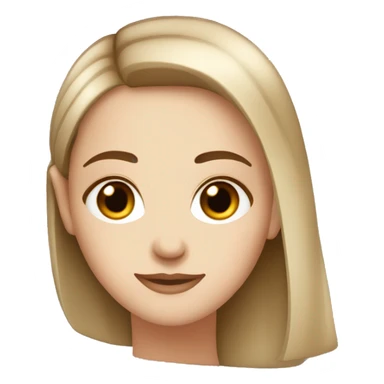 White girl with brown eyes, brown straight and short hair  sticker