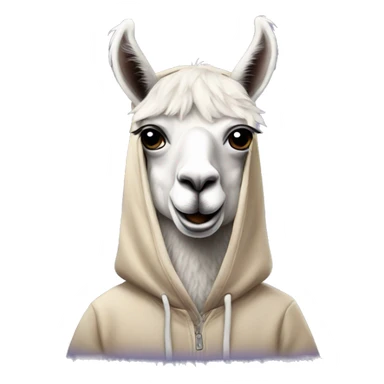 llama wearing hoodie sticker