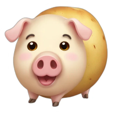 Potato pig sticker