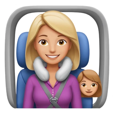 woman using travel pillow in plane sticker