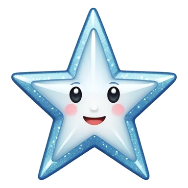 white glory star glitter sticker