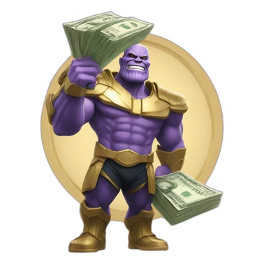 Thanos with money sticker