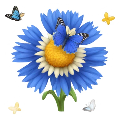 Cornflower with butterflies  sticker