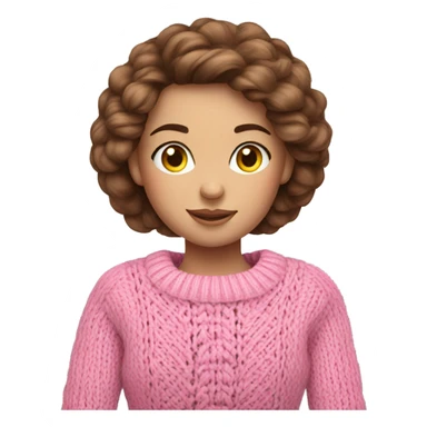 beautiful finnish brown hair woman knitting pink sweater  sticker