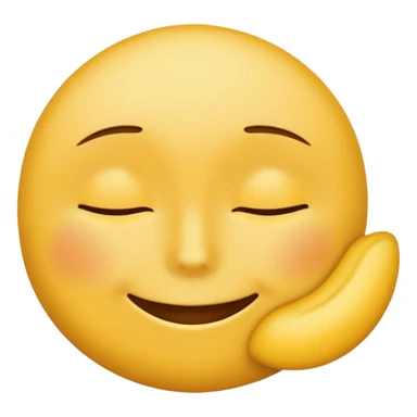 yellow emoji face with a laid-back smirk, eyes half-closed, chill expression sticker