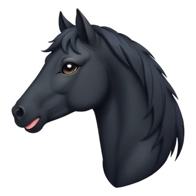 Cinematic Cute Yawning Black Horse Portrait Emoji, Head tilted slightly with a dramatic, wide-open yawn, revealing a soft, sleek black fur with a subtle shimmer, floppy ears slightly drooping, round dark eyes barely open in drowsy contentment, Simplified yet irresistibly adorable features, highly detailed, glowing with a soft, cozy glow, high shine, relaxed yet expressive, stylized with a touch of whimsy, bright and endearing, soft glowing outline, capturing the essence of a sleepy yet affectionate horse, so drowsy it feels like it could stretch out of the screen and curl up for a nap! sticker