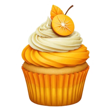 Mango cupcake with mango slice on top sticker