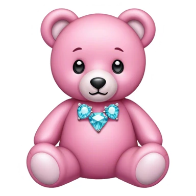 Pink teddy bear in diamonds. sticker