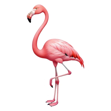 Pink flamingo with one leg up sticker