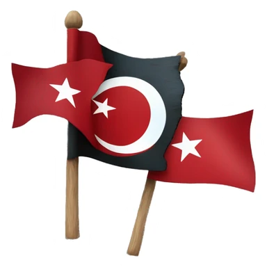 turkish flag but backgounrd black moon red and star is bark blue sticker