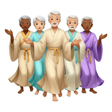 an emoji showing older people with power of $MOVEMENT, ethereal sticker