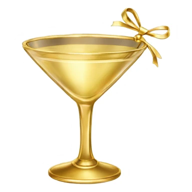 gold rimmed martini glass with tiny gold bows sticker