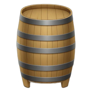 wooden barrel with a persons legs sticker