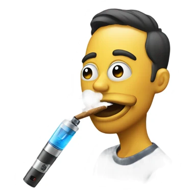 regular emoji hitting a vape  sticker