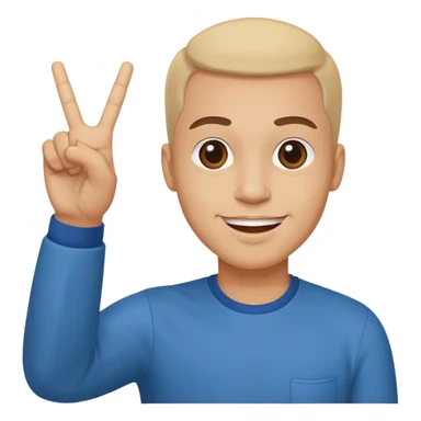 memoji face iphone: men, a solo hiker with happy face and a piece handsign sticker