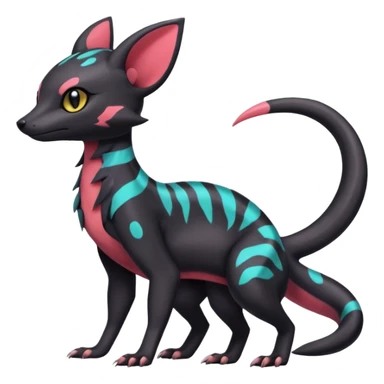 Neon pastel Salandit-Umbreon-Genet-Noivern-Civet-Hybrid (Full body) sticker