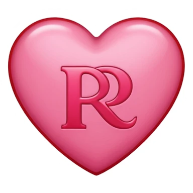 Make a pink heart with an R in the middle sticker