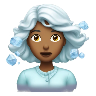  lady blowing ice wind  sticker