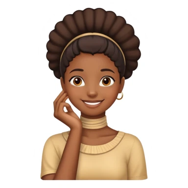 Black girl crossing her hand over her neck smiling  sticker