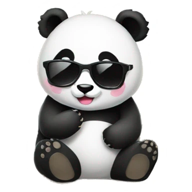 Panda with sunglass and sitting in classroom  sticker