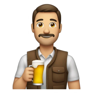 Hombre con cerveza en mano pensativo  sticker