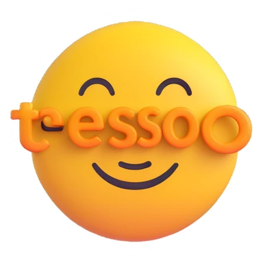 colorful 3D circular emoji with the word 'tesó' in the center in a modern font sticker