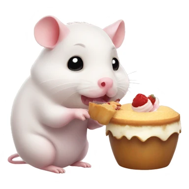 Hamster and piglet eating dessert sticker