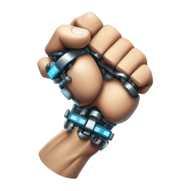 Flexing cyborg bicep and forearm with circuits and shocks sticker